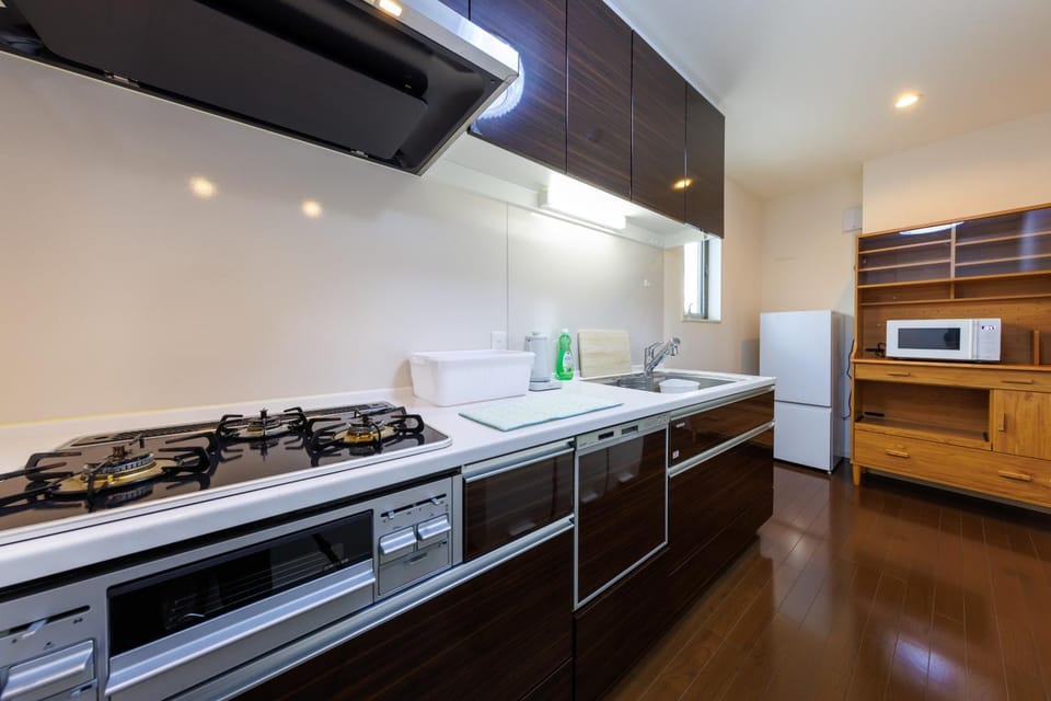 Kitchen or kitchenette, dishwasher, stove