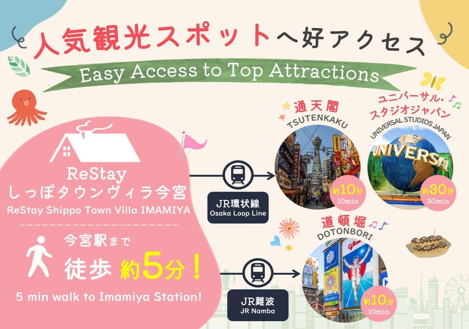 ReStayしっぽタウンヴィラ今宮駅 Villa in Osaka