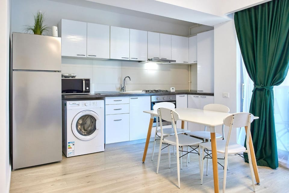 Kitchen or kitchenette, Living room, Seating area, Dining area, oven, stove, washing machine