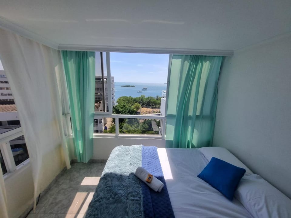 Bed, Natural landscape, Bedroom, Sea view