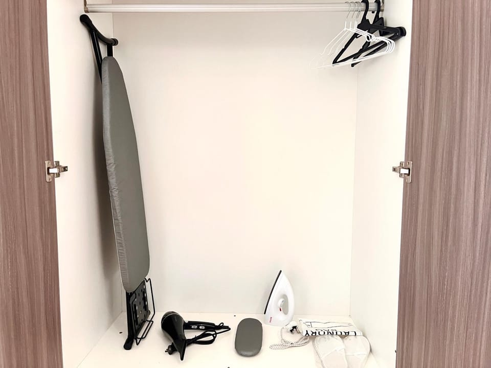 flat iron, hair dryier, wardrobe