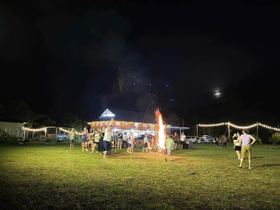 Night, group of guests