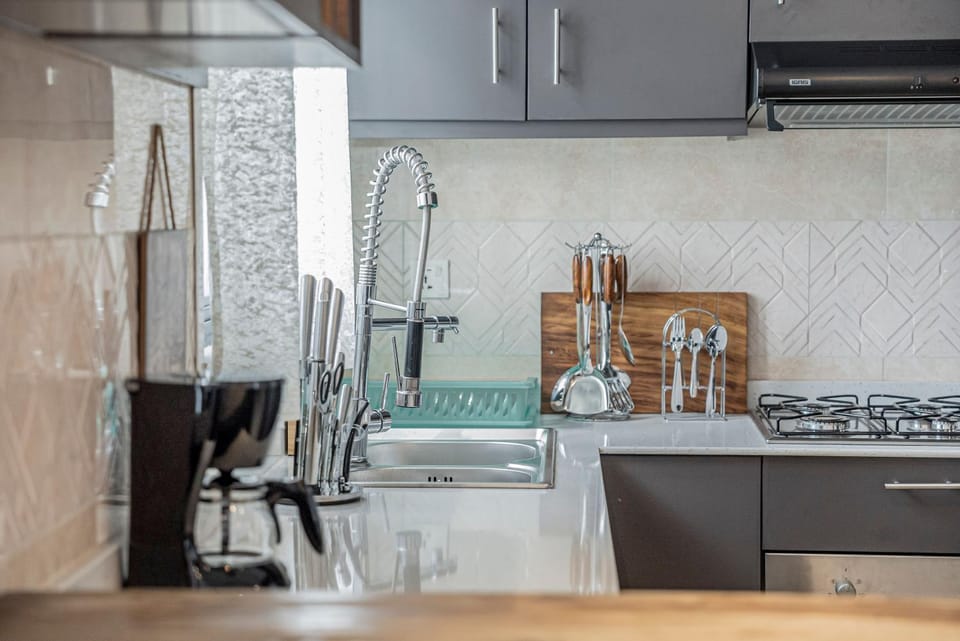 Kitchen or kitchenette, dishwasher