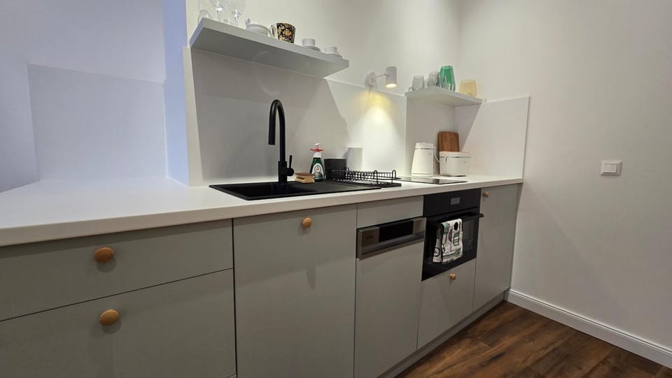 Kitchen or kitchenette, oven, stove