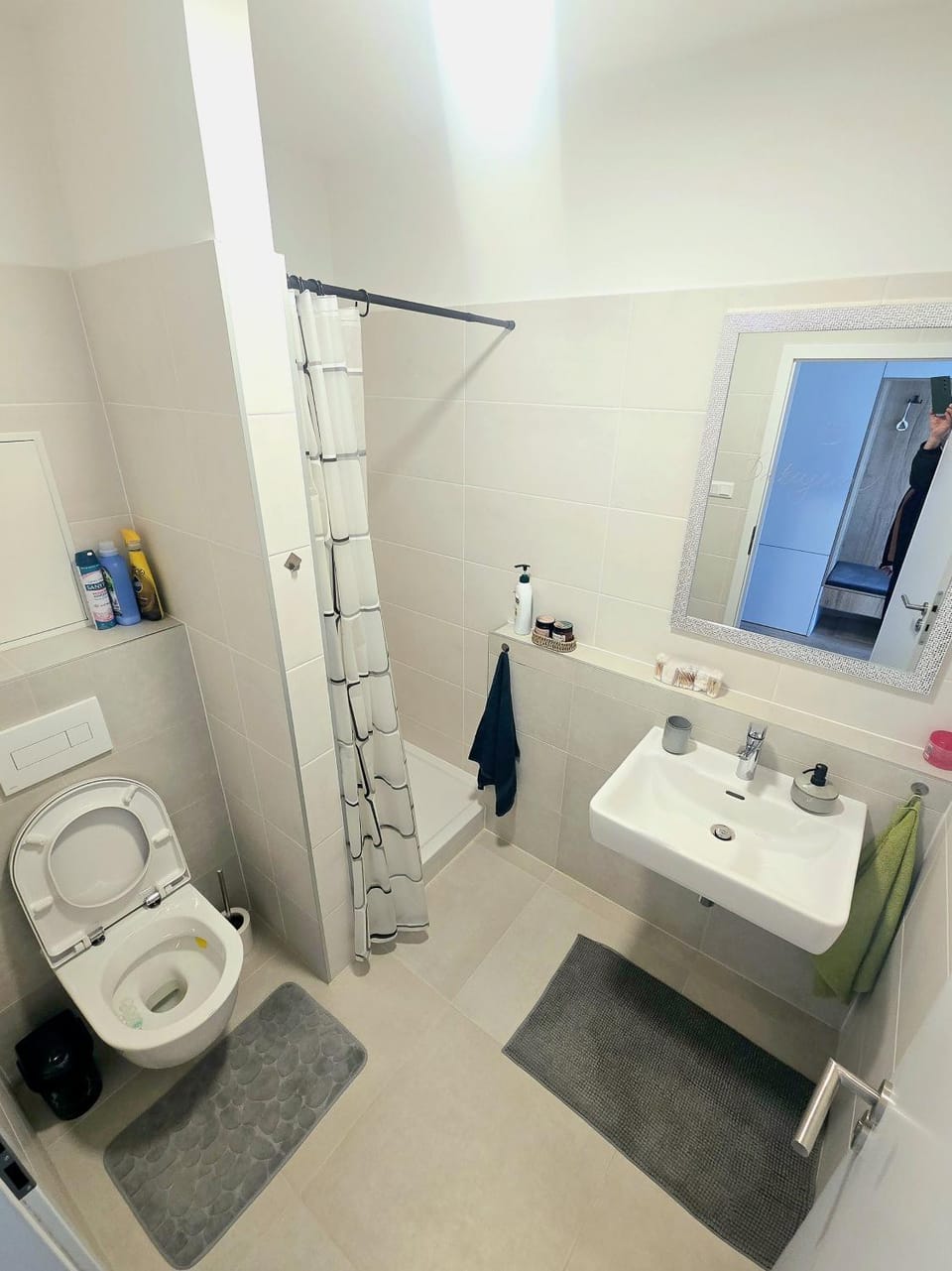 Shower, Toilet, Bathroom, towels
