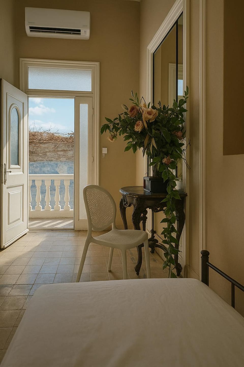 Bed, Balcony/Terrace, Living room, air conditioner