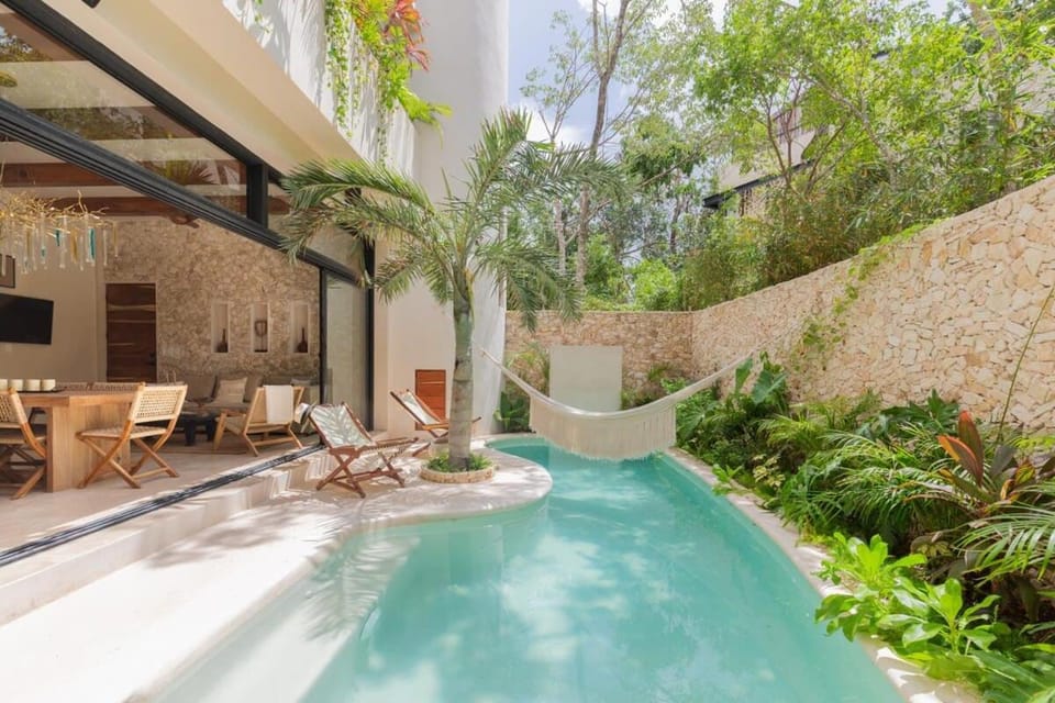Patio, Spring, Day, Garden, Pool view, Swimming pool