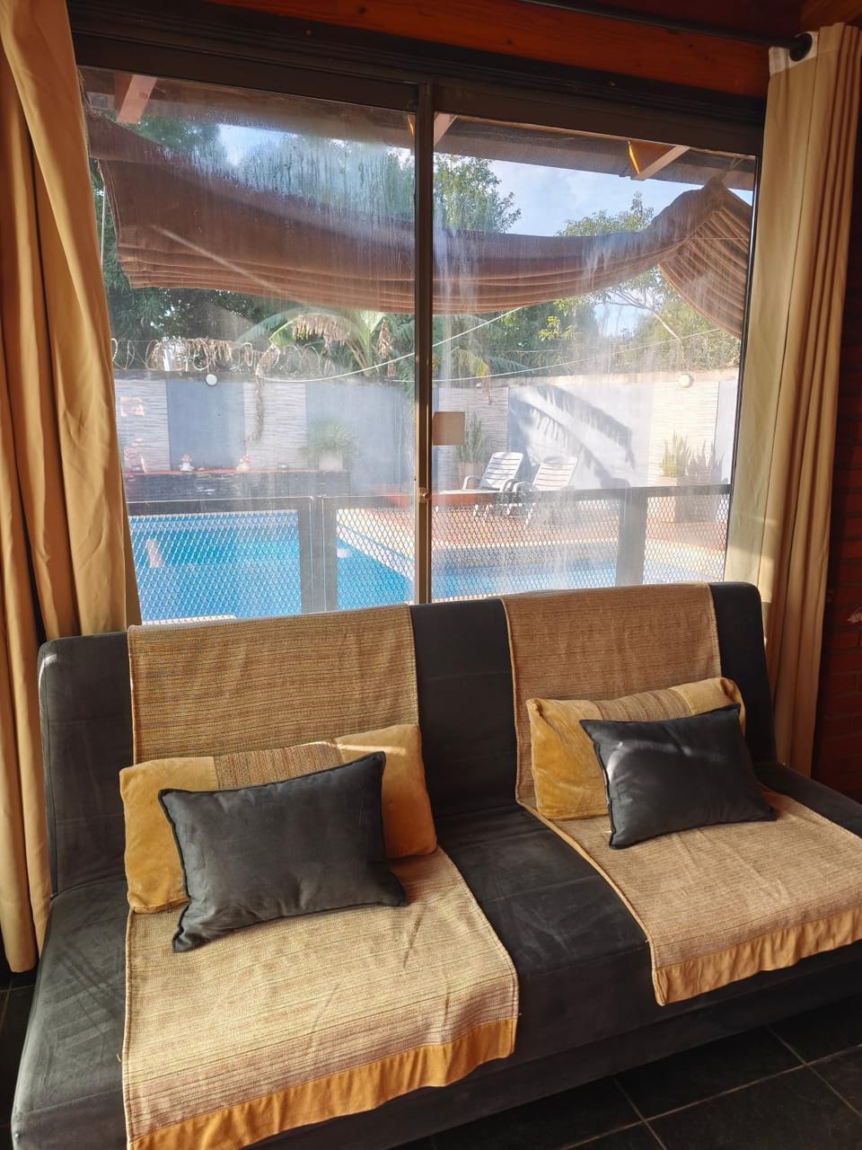 Living room, Pool view