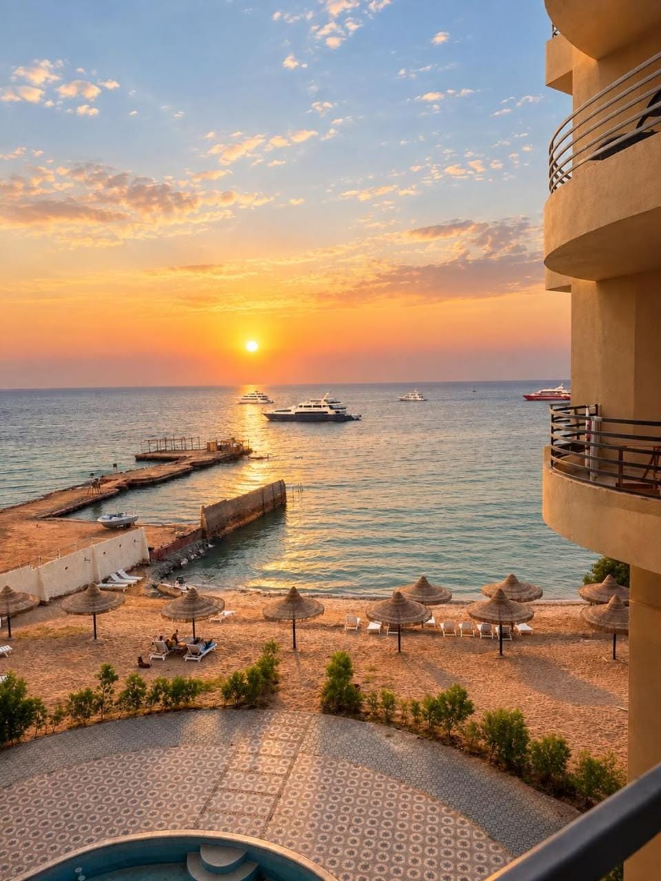 Quiet quarter and private beach Chalet in Hurghada
