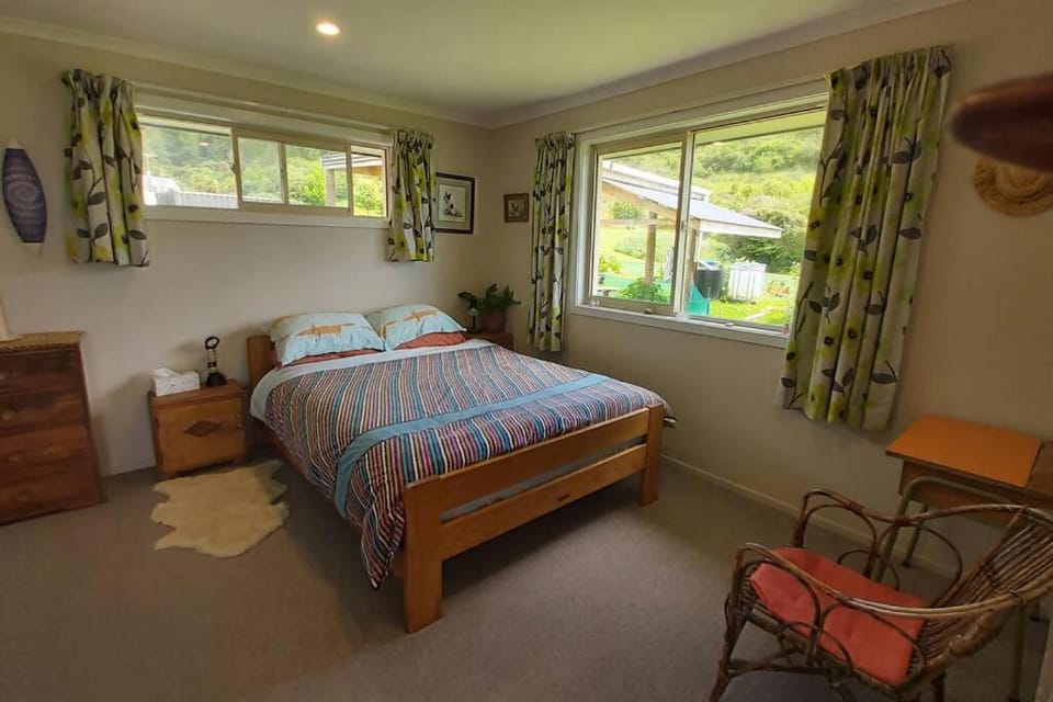 Ruru at Ligar Bay House in Tasman District, Tasman, New Zealand