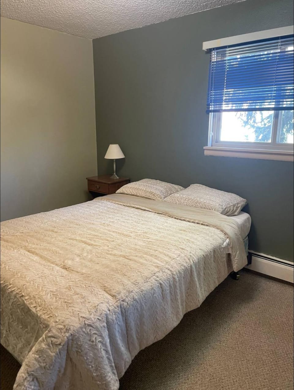 Bed, wardrobe