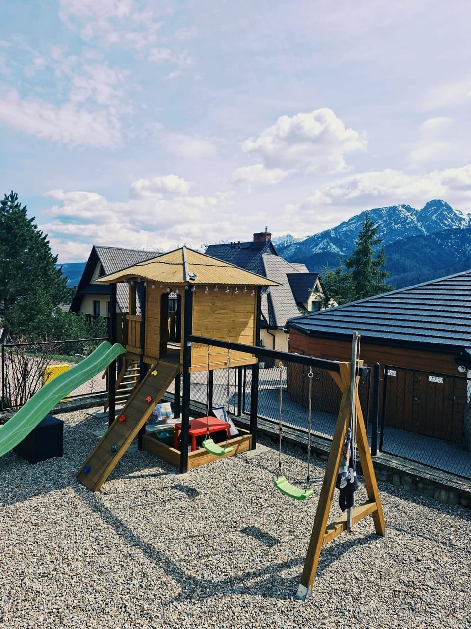 Natural landscape, Children play ground, Mountain view