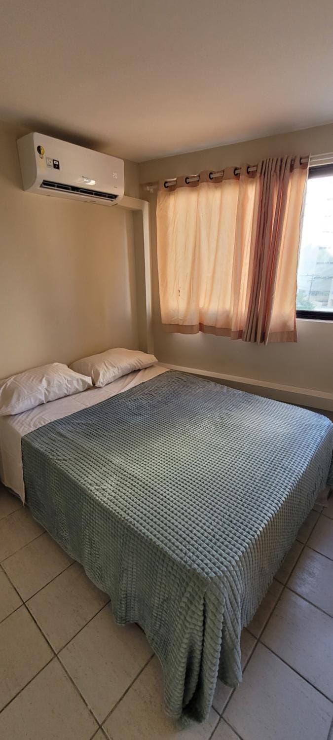 Bed, Photo of the whole room, Bedroom, towels, air conditioner
