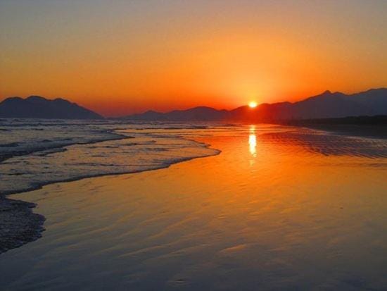 Day, Beach, Sea view, Sunset
