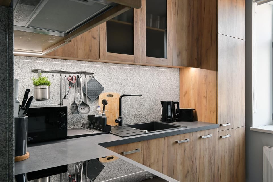 Kitchen or kitchenette, dishwasher, stove