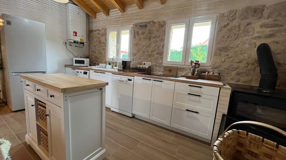 Kitchen or kitchenette, dishwasher, stove