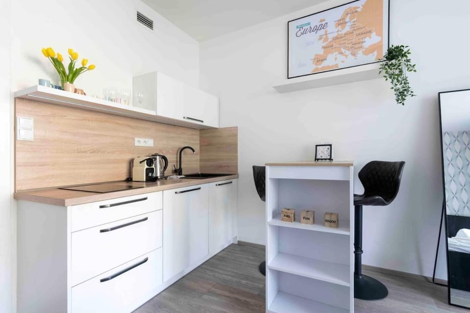 Coffee/tea facilities, Kitchen or kitchenette, stove