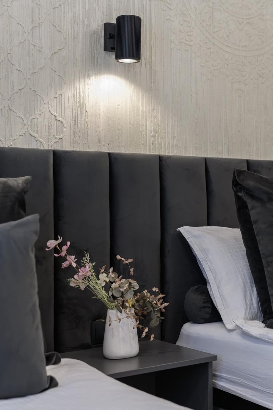 Bed, Decorative detail, Bedroom