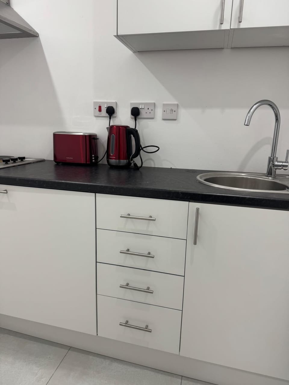 Kitchen or kitchenette, toaster