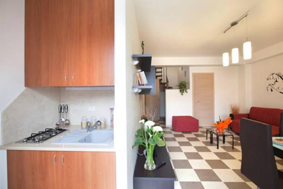Kitchen or kitchenette, Living room, Dining area