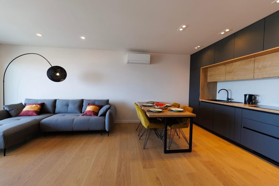 Living room, Seating area, Dining area, air conditioner