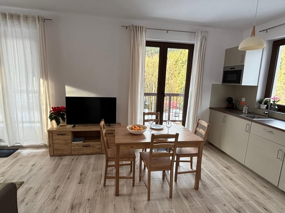 TV and multimedia, Kitchen or kitchenette, Living room, Seating area, Dining area, Evening entertainment