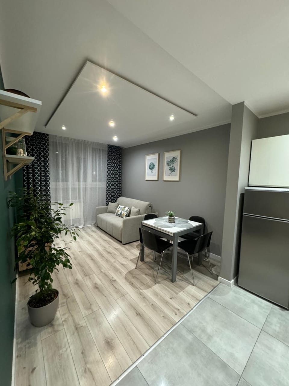 Bed, Living room, Seating area