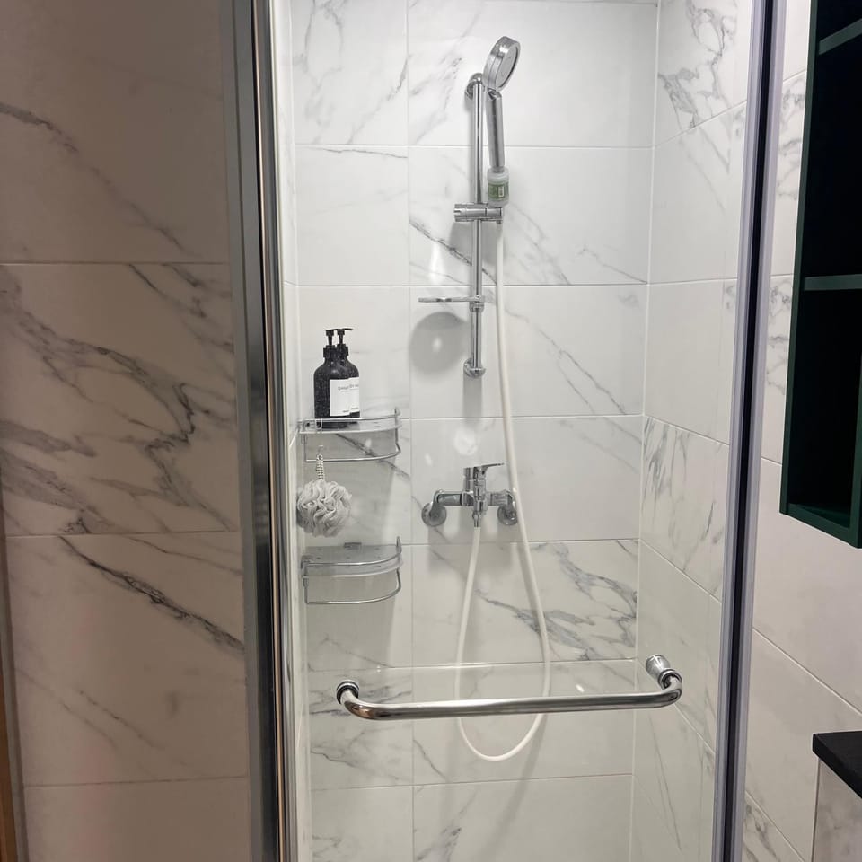 Shower, Property building, Bathroom