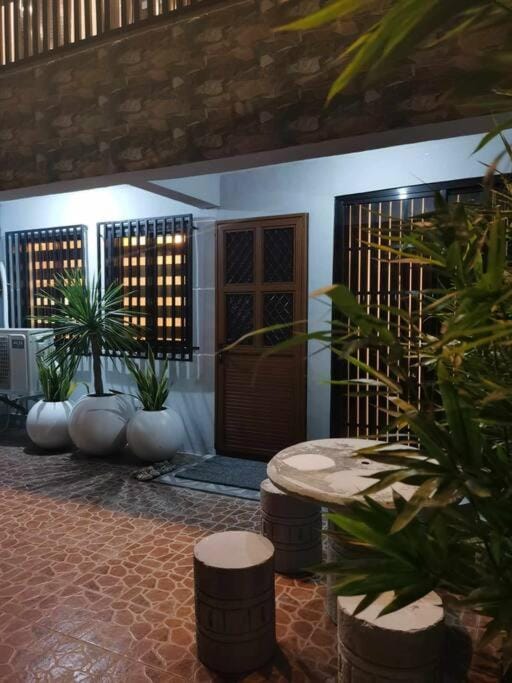 Patio, Night, Seating area