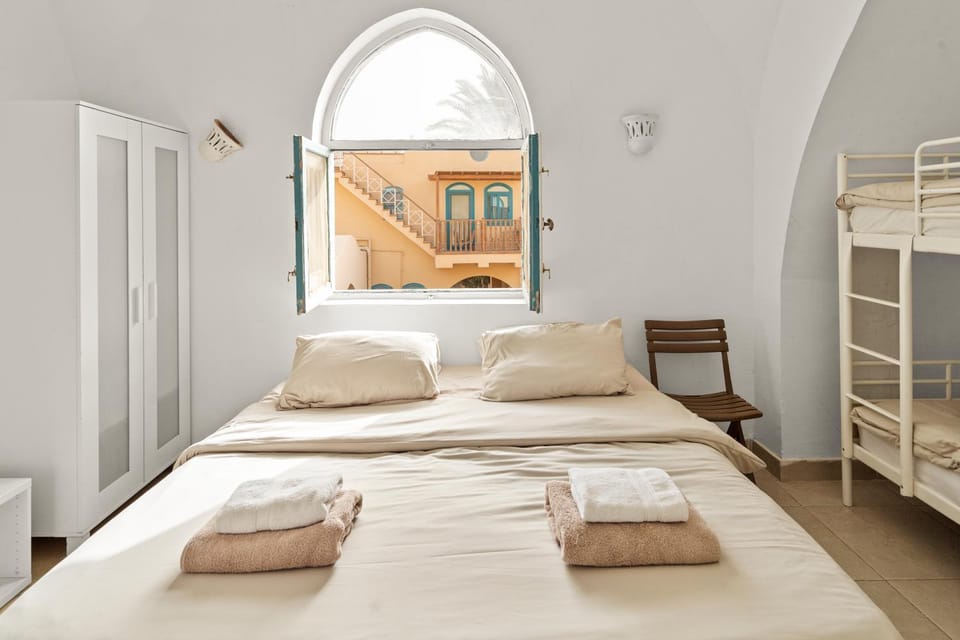 Bed, Photo of the whole room, Bedroom, towels, air conditioner