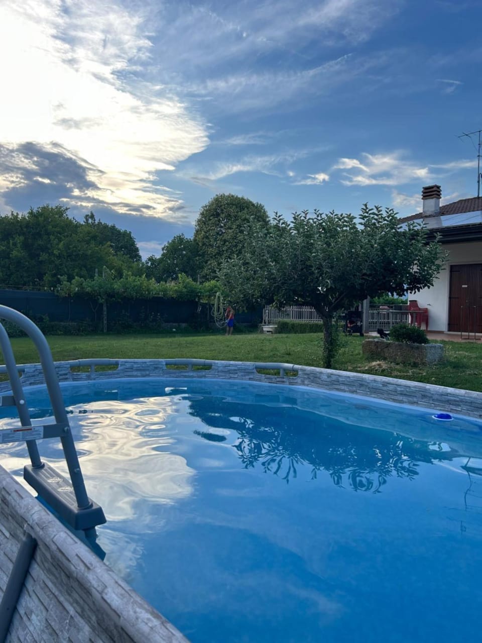 Property building, Living room, Swimming pool