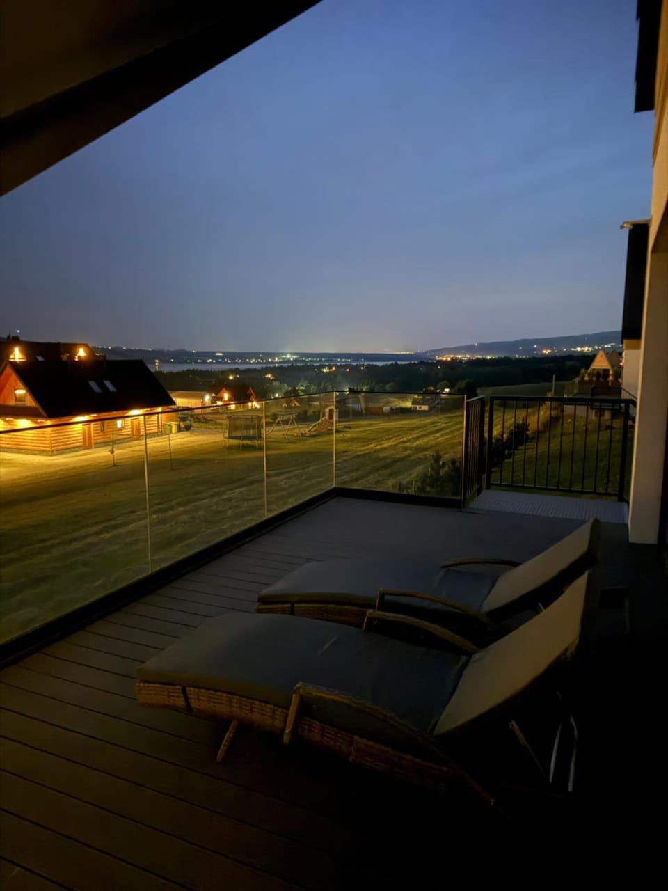Night, View (from property/room), Balcony/Terrace, Seating area