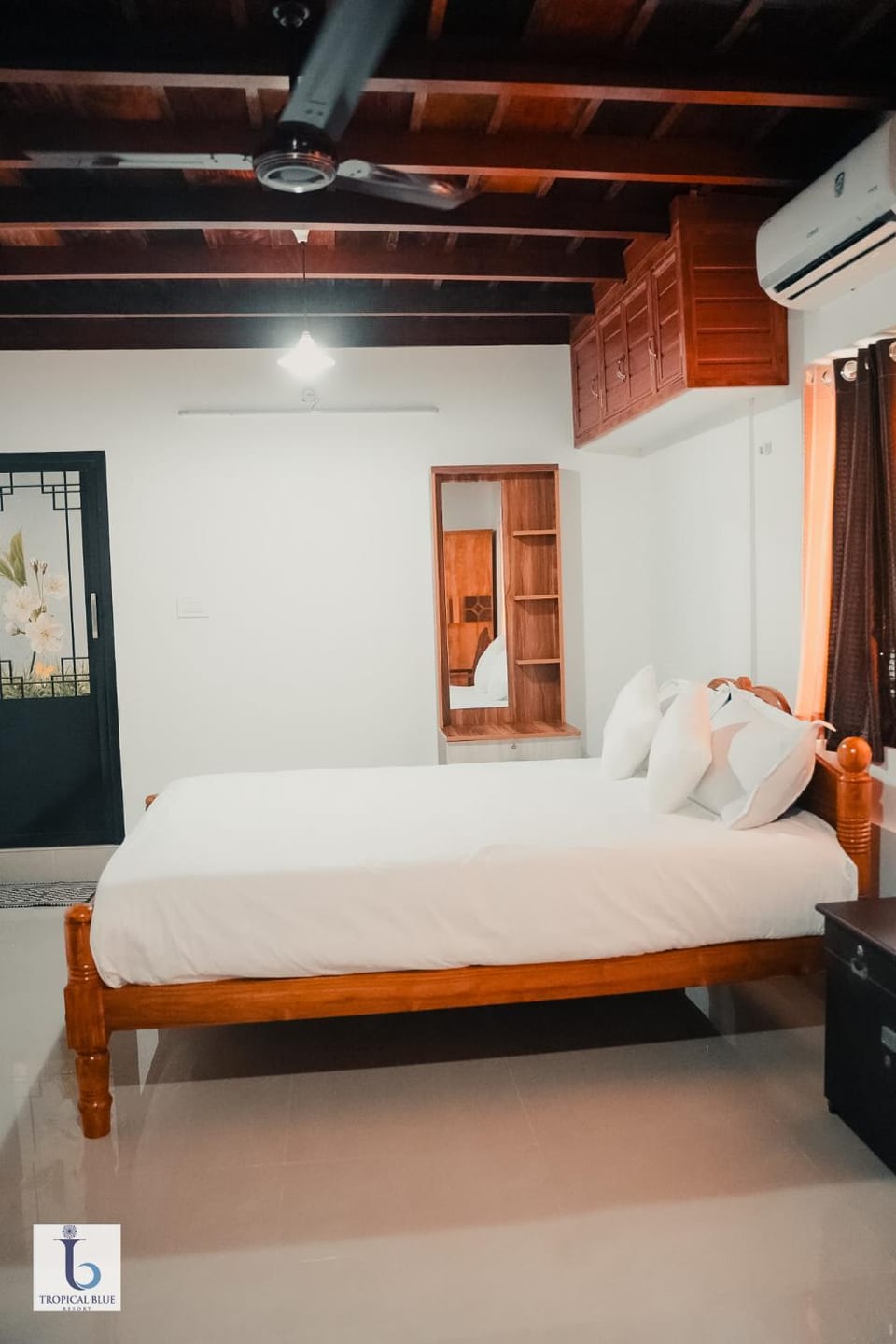 Bed, air conditioner