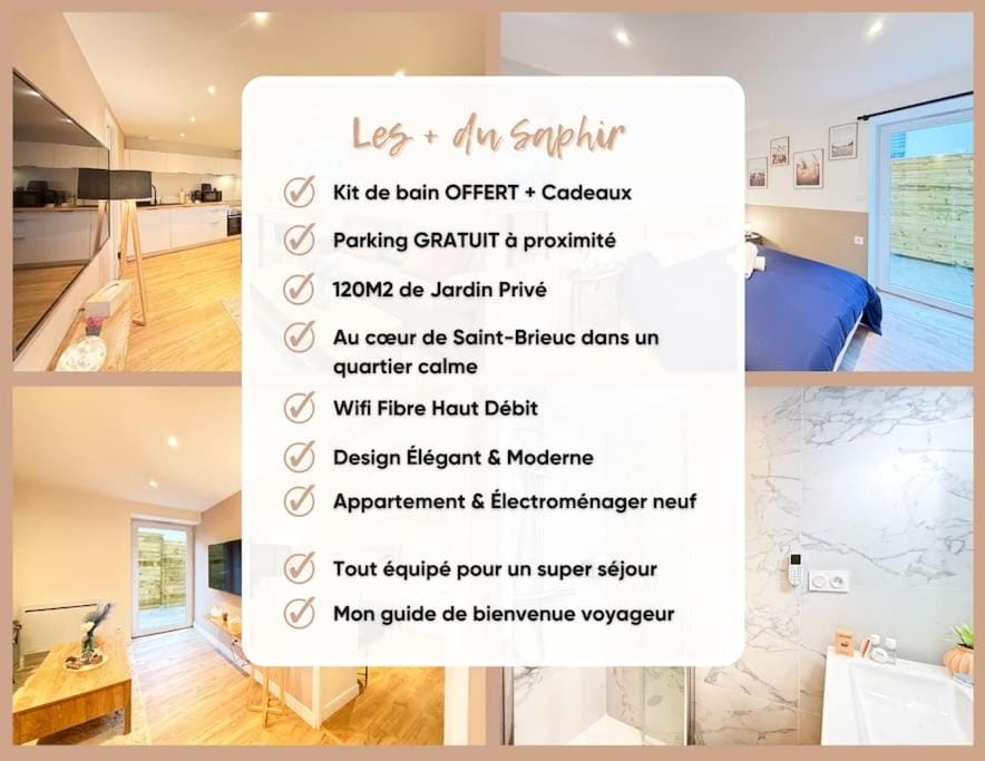 Le Saphir - Parking, Jardin Privé, Hyper-Centre & Calme Apartment in Brittany