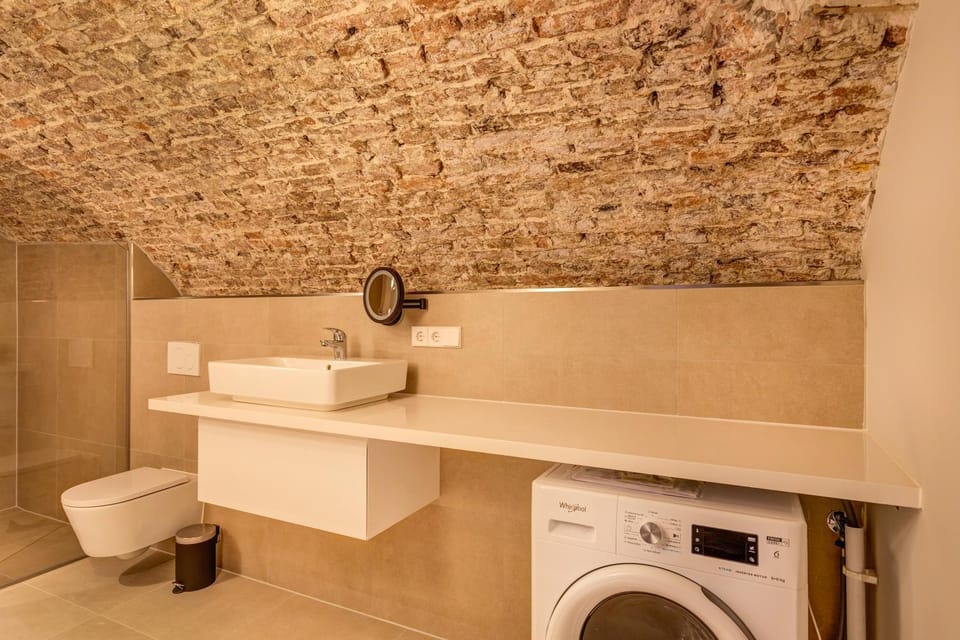 Bathroom, washing machine, dryer