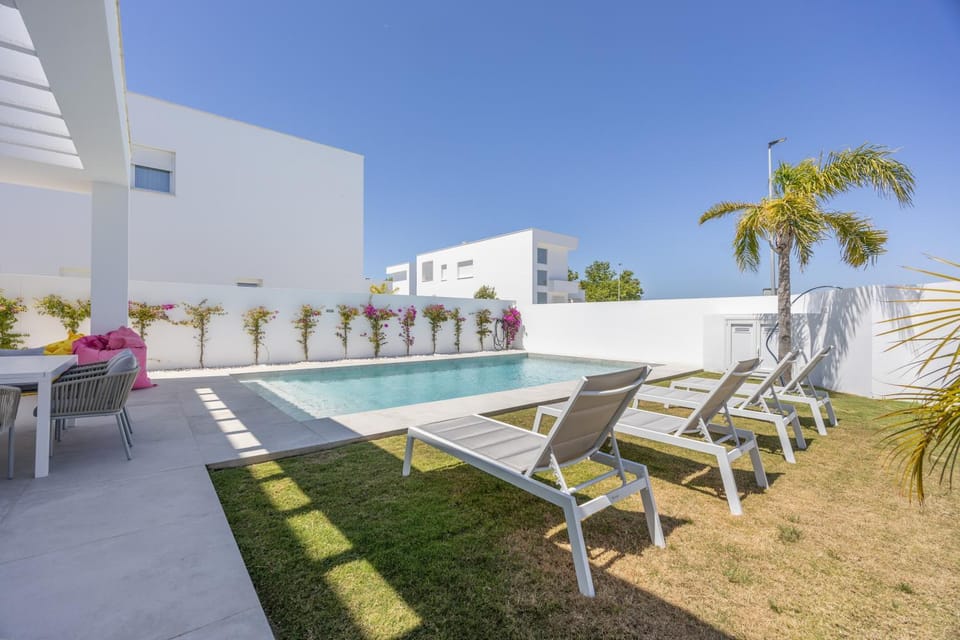 Property building, Living room, Swimming pool