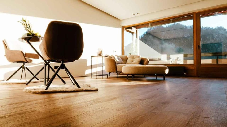 Living room, Seating area, Mountain view