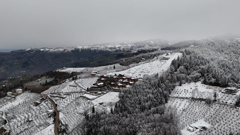 Natural landscape, Bird's eye view, Winter, Mountain view