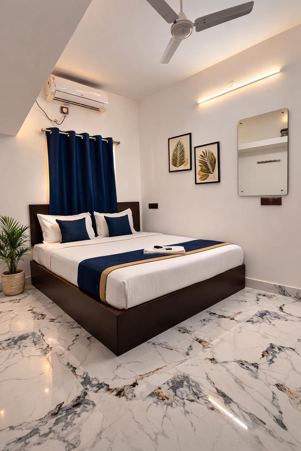 Bed, Photo of the whole room, Bedroom, air conditioner