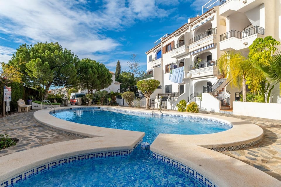Property building, Living room, Swimming pool