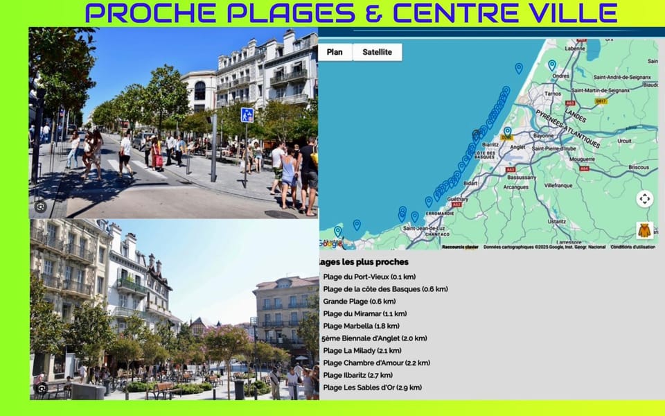 centre et plage F1 calme vue parc parking gratuit Apartment in Biarritz