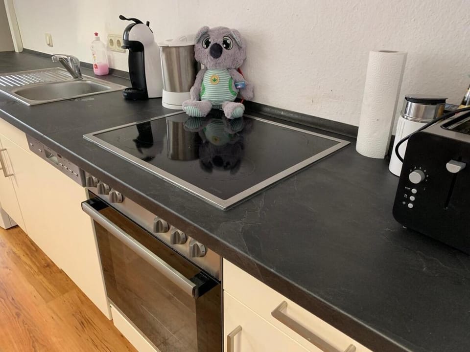 Coffee/tea facilities, Kitchen or kitchenette, stove