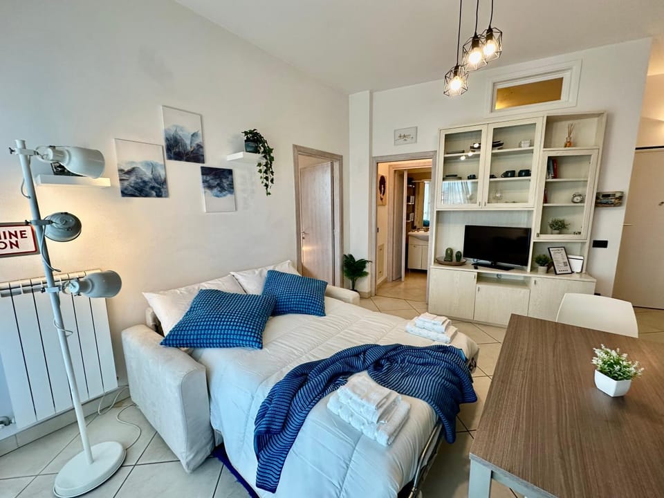 Bed, TV and multimedia, Kitchen or kitchenette, Living room, Photo of the whole room, Seating area, Evening entertainment, Bedroom
