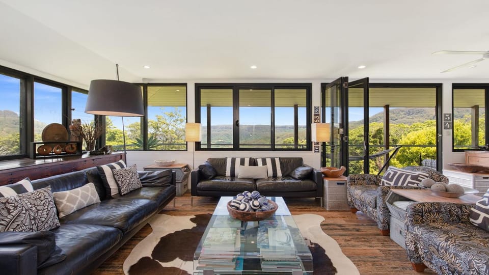 Living room, Seating area, Mountain view