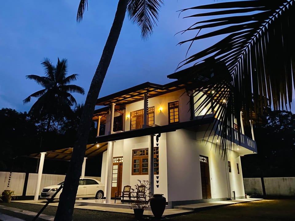 Property building, Night, Garden