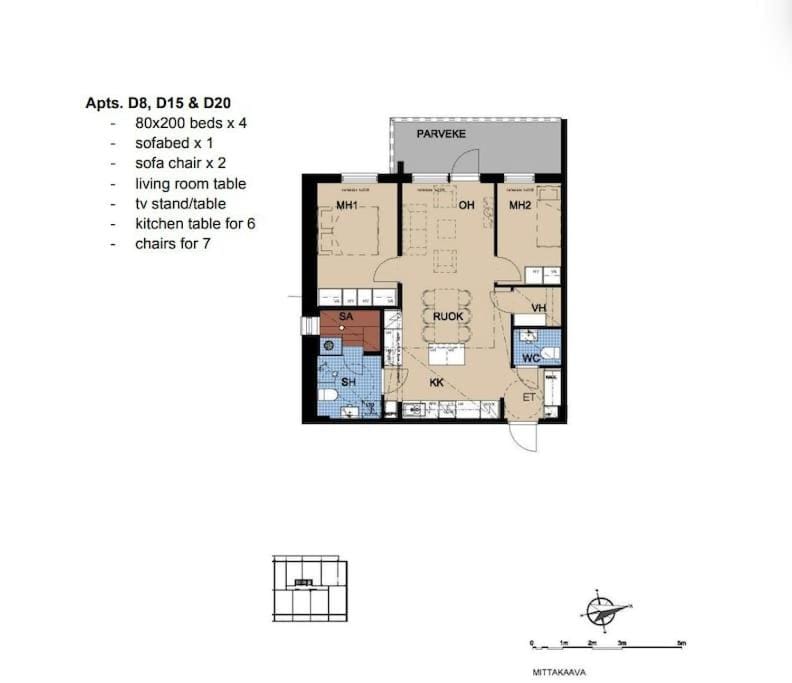 Compact 2BDR Apartment with Private Sauna Apartment in Rovaniemi