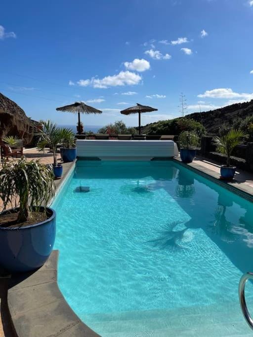 Swimming pool, sunbed