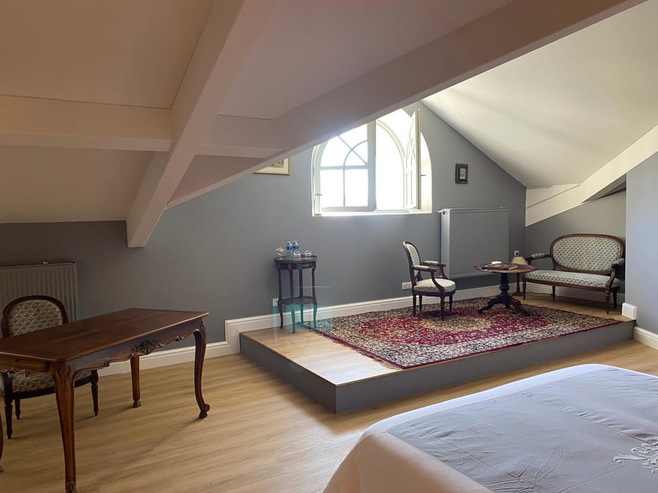 Bed, Living room, Photo of the whole room, Seating area, Bedroom