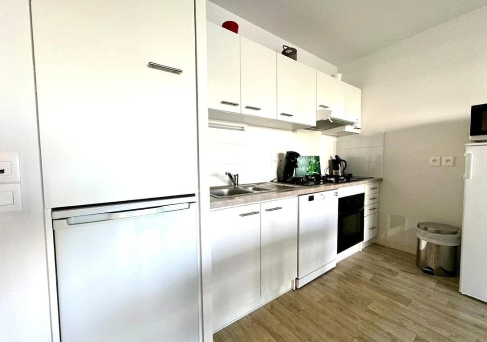 Kitchen or kitchenette, dishwasher, minibar, oven, stove, toaster