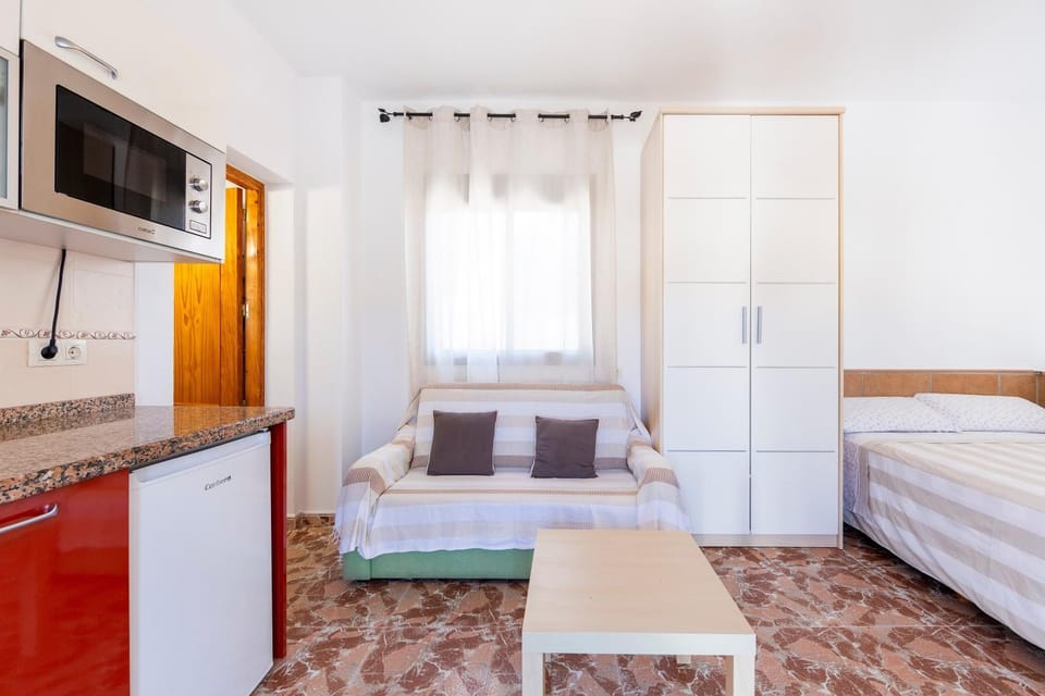 Property building, Living room, Bedroom